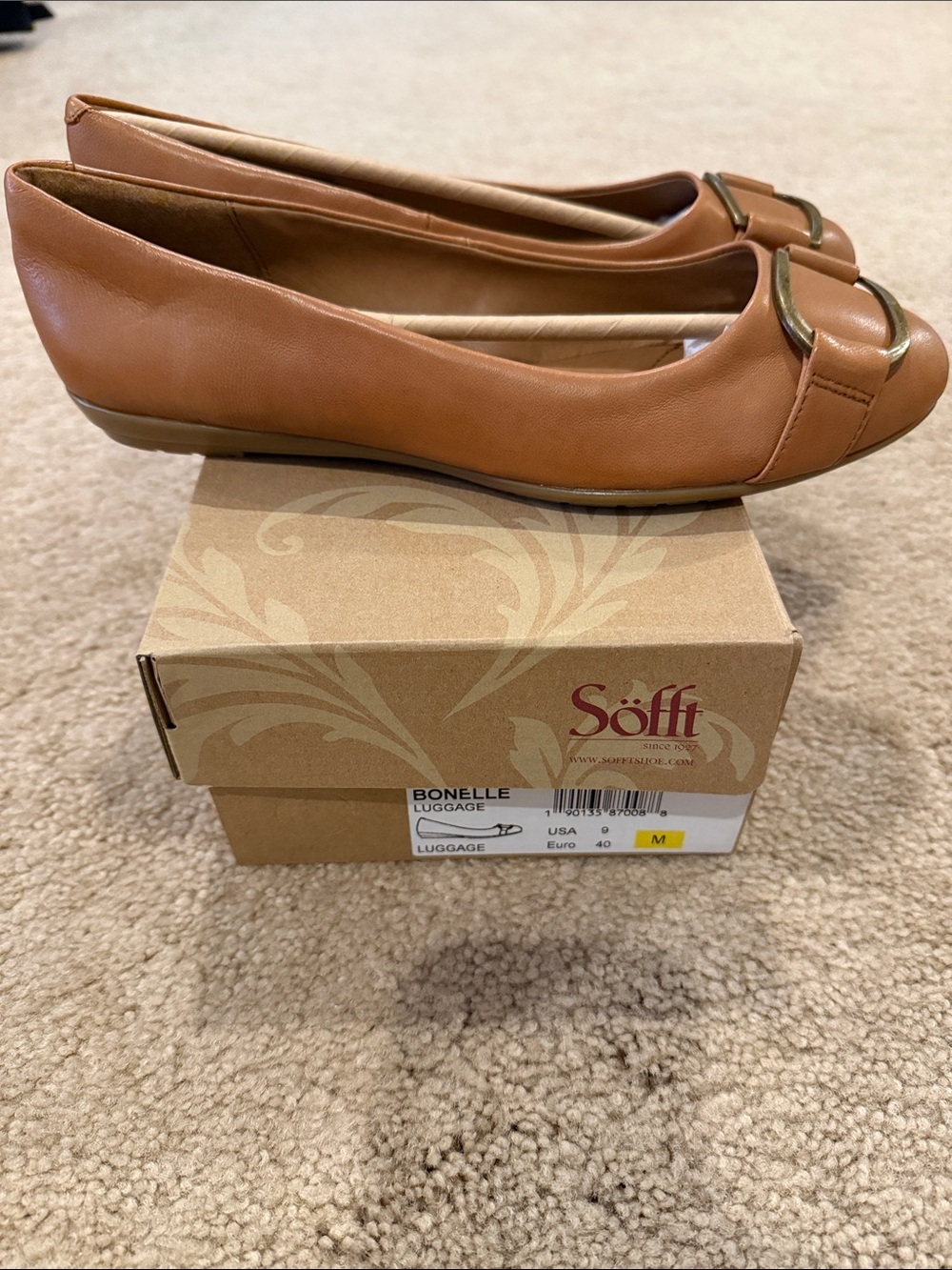 Sofft Women's Tan Leather Ballet Flats